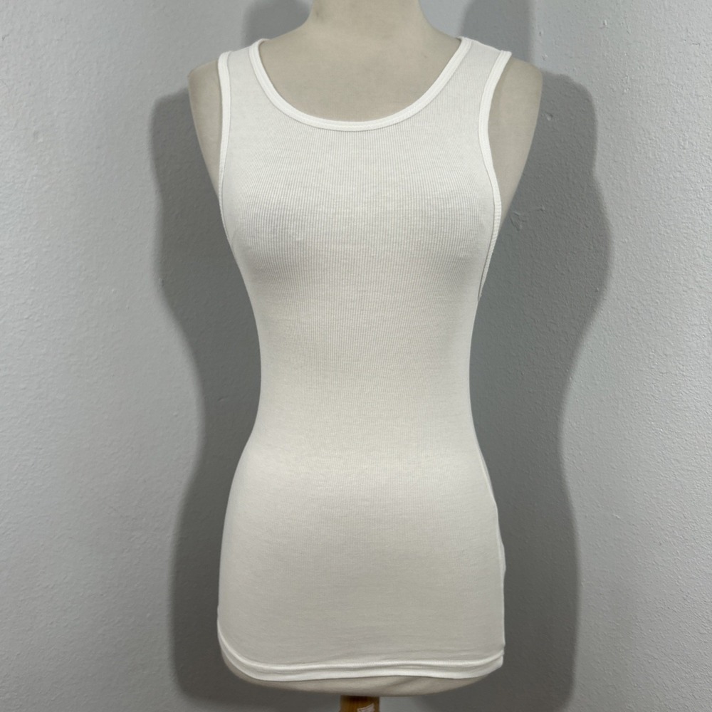 YoungLA Tank Top Womens M White Stretch Normcore Minimalist Gym Y2K